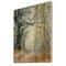 Designart - Autumn Misty Forest - Lake House Print on Natural Pine Wood